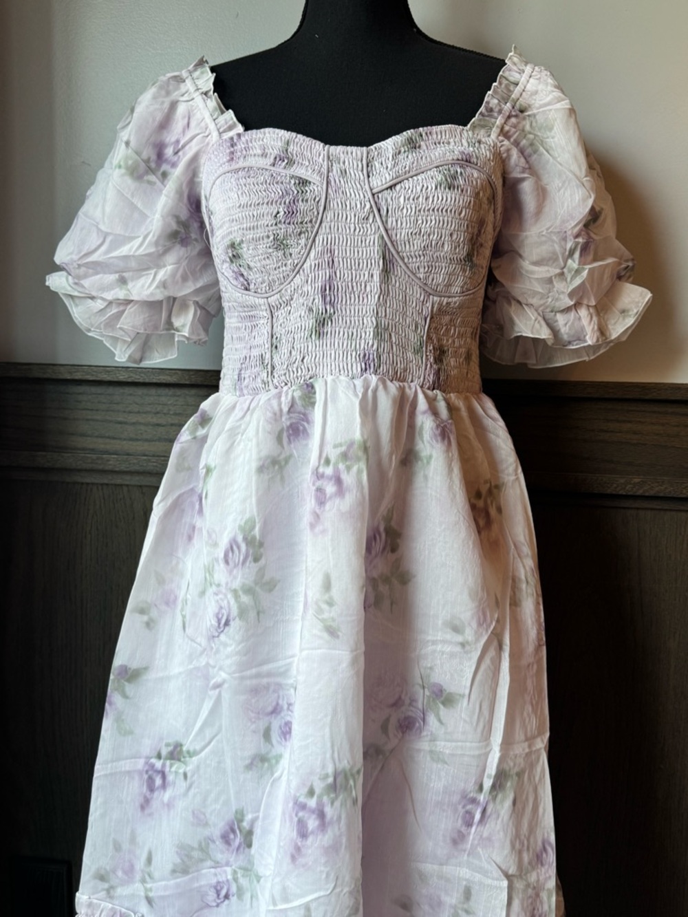 eywol Whimsical Romantic Floral Off-Shoulder Midi Dress in Lavender NWT 3X - Picture 2 of 10
